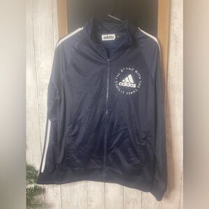 Adidas Blue Track Jacket M “the one with three stripes” logo 0456